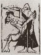 Mask-dance - woodcut, Ernst Ludwig Kirchner